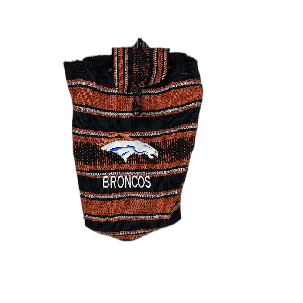 Denver Broncos Woven Backpack with Drawstring Closure no button